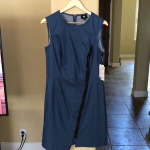 W By WORTH Blue Smoke Stretch Denim Dress